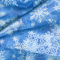 Holiday Flourish Blue - Snowflakes Blue Metallic Yardage Alternative View #1