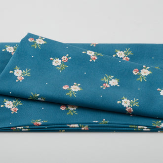 My Secret Garden Favorites - Bouquet & Dots Blue 2 Yard Cut