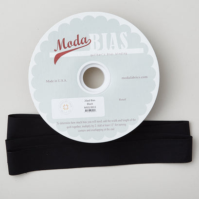 Bella Solid Bias Binding 20 Yard Spool - Black