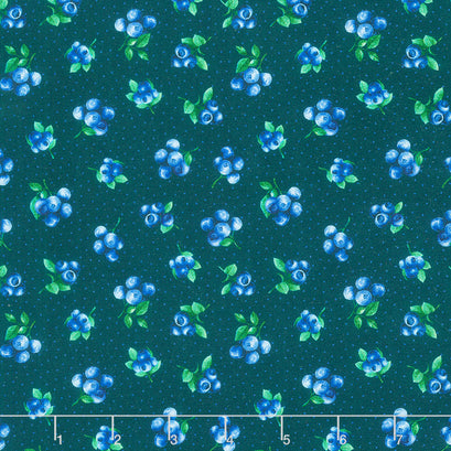Blueberry Delight - Blueberries Dots Navy Yardage
