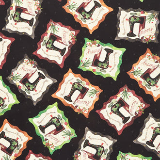 Happiness is Homemade - Sewing Machines Black Yardage