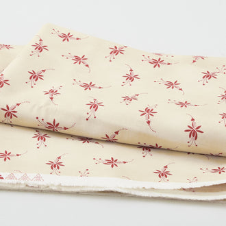 Memories in Redwork - Floral Bud Toss Sand 2 Yard Cut