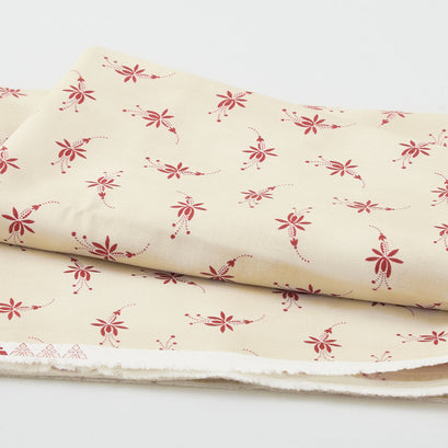 Memories in Redwork - Floral Bud Toss Sand 2 Yard Cut