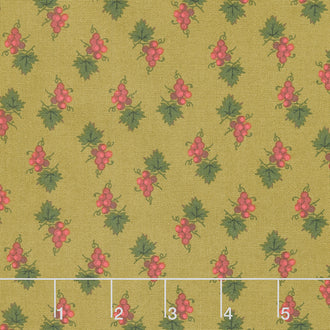 Scraps of Kindness - Grape Clusters Olive Yardage
