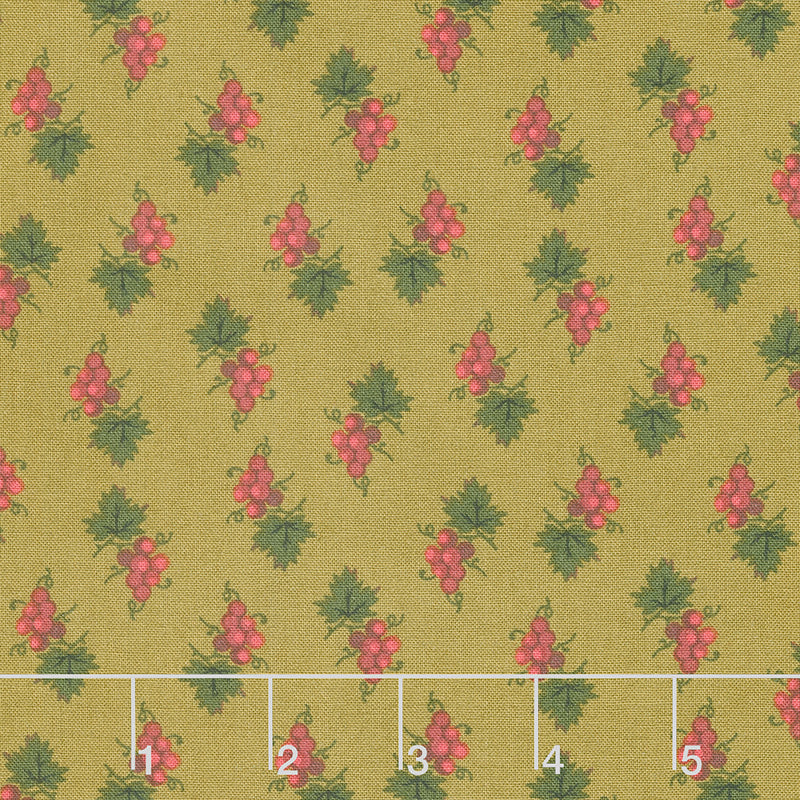 Scraps of Kindness - Grape Clusters Olive Yardage Primary Image