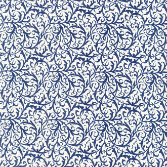 Nightfall - Scroll Cream Navy Yardage
