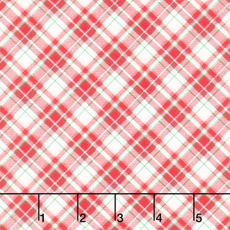 Timber Gnomies Tree Farm - Bias Plaid Red/White Yardage
