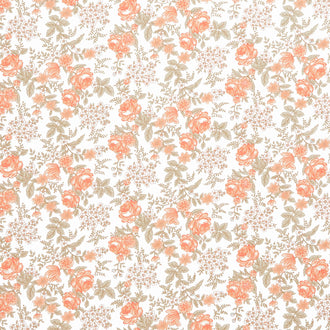 Sunwashed Romance 108" - Cabbage Rose Cream Yardage