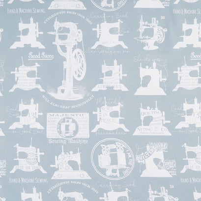 She Who Sews - Sewing Machines Blue Yardage