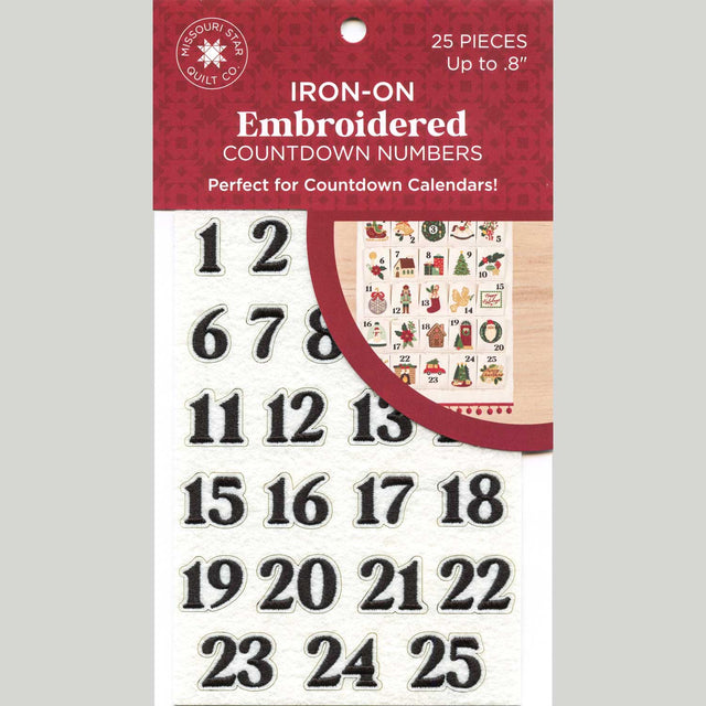 Missouri Star Embroidered Applique: Christmas Countdown Calendar Numbers Primary Image