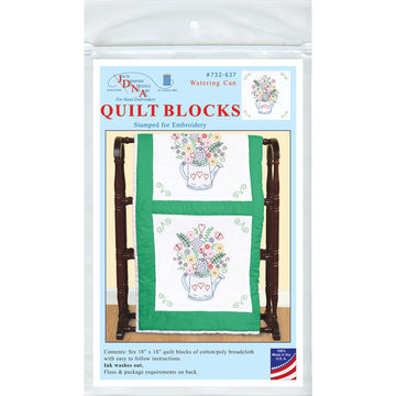 Watering Can 18" Embroidery Quilt Blocks Set Alternative View #2