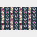 Midnight Garden - Floral Repeating Stripe Multi Yardage