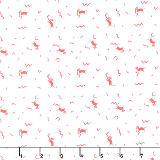 Red Hot - Cool Cats White Yardage
