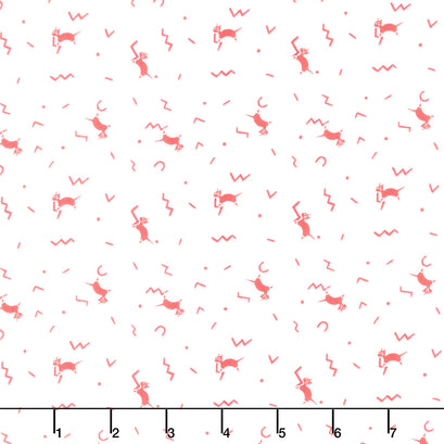 Red Hot - Cool Cats White Yardage