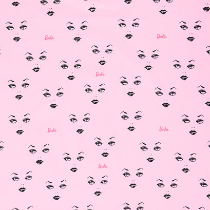 Barbie - Barbie Faces Light Pink Yardage