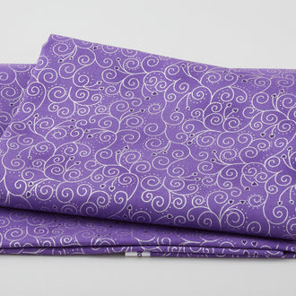 Star Sprinkle - Spirals Lilac Silver 2 Yard Cut