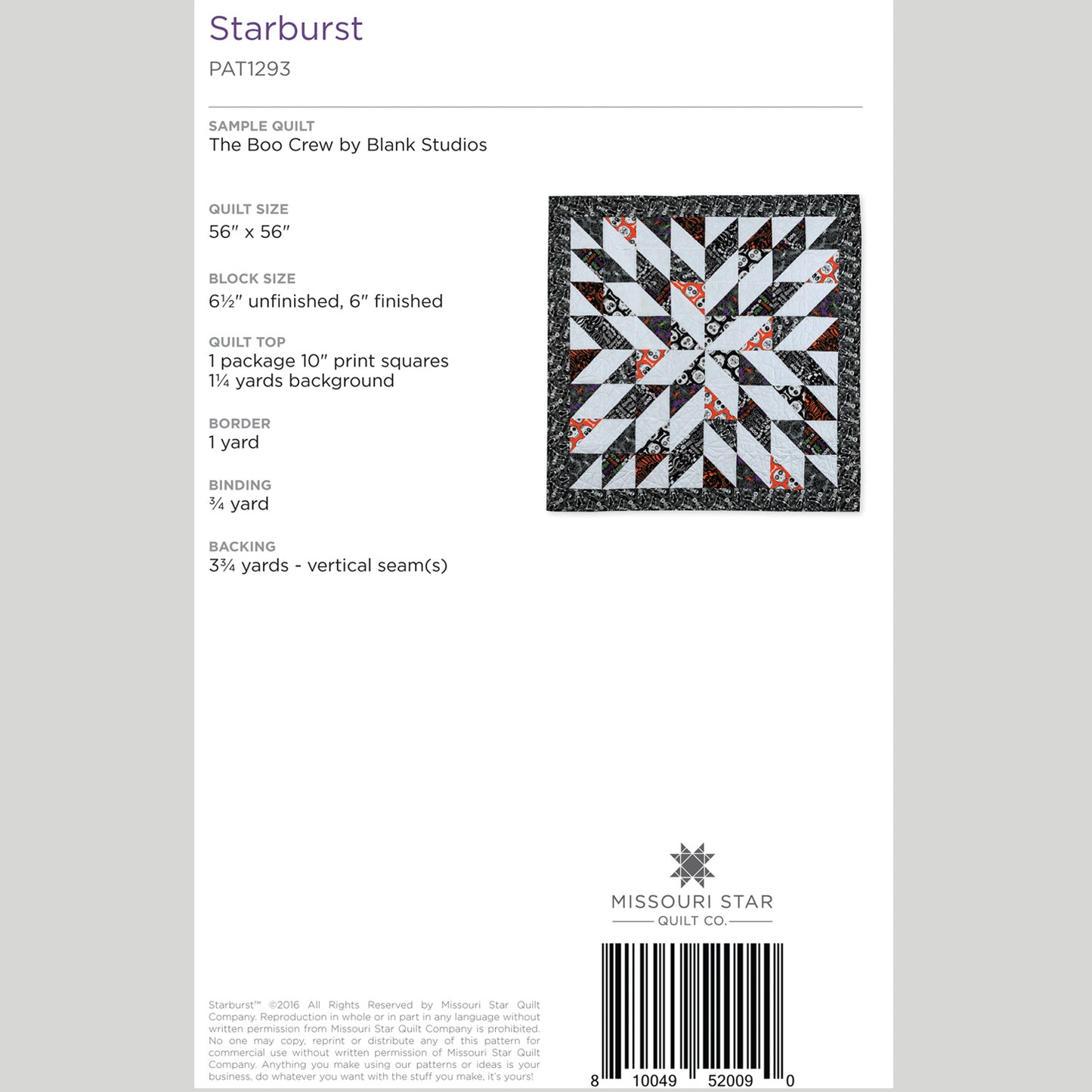 Digital Download - Starburst Quilt Pattern by Missouri Star Alternative View #1
