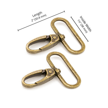 ByAnnie 1.5" Swivel Snap Hook Antique Brass - Set of Two Primary Image