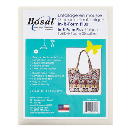 Bosal – In-R-Form Plus – Dbl Sided Fusible Interfacing for Wire Framed  Totes – 20″ x 58″ – Fabric Utopia
