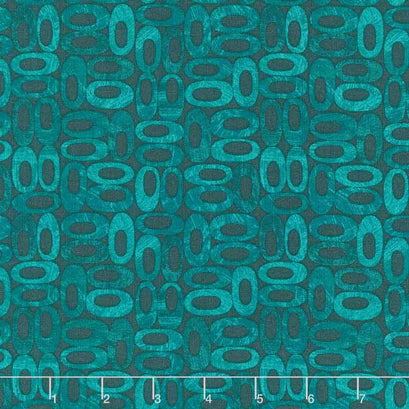 Alluring Butterflies - Oblongs Medium Turquoise Yardage