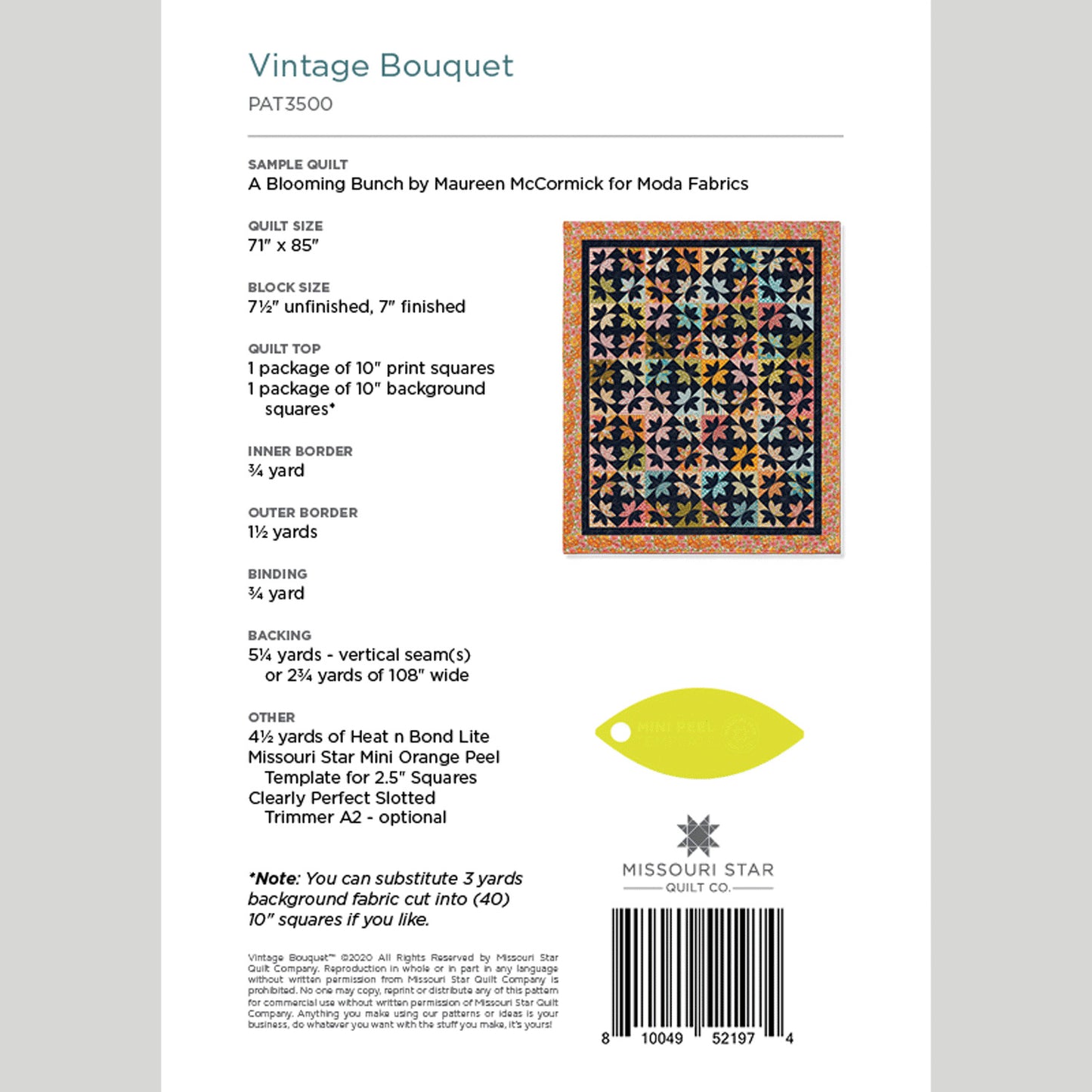 Digital Download - Vintage Bouquet Quilt Pattern by Missouri Star Alternative View #1