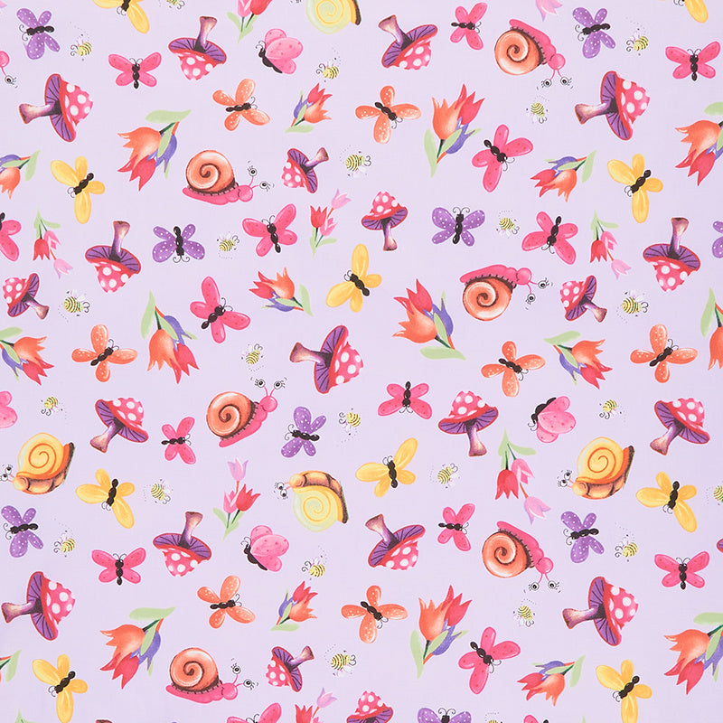 Sloane The Snail - Garden Toss Light Orchid Yardage Primary Image