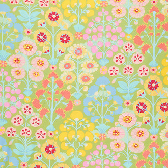 Kaffe - 85 and Fabulous Sprays Lime Yardage