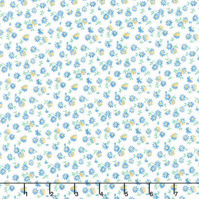 1930's Basics - Daisies Blue Yardage