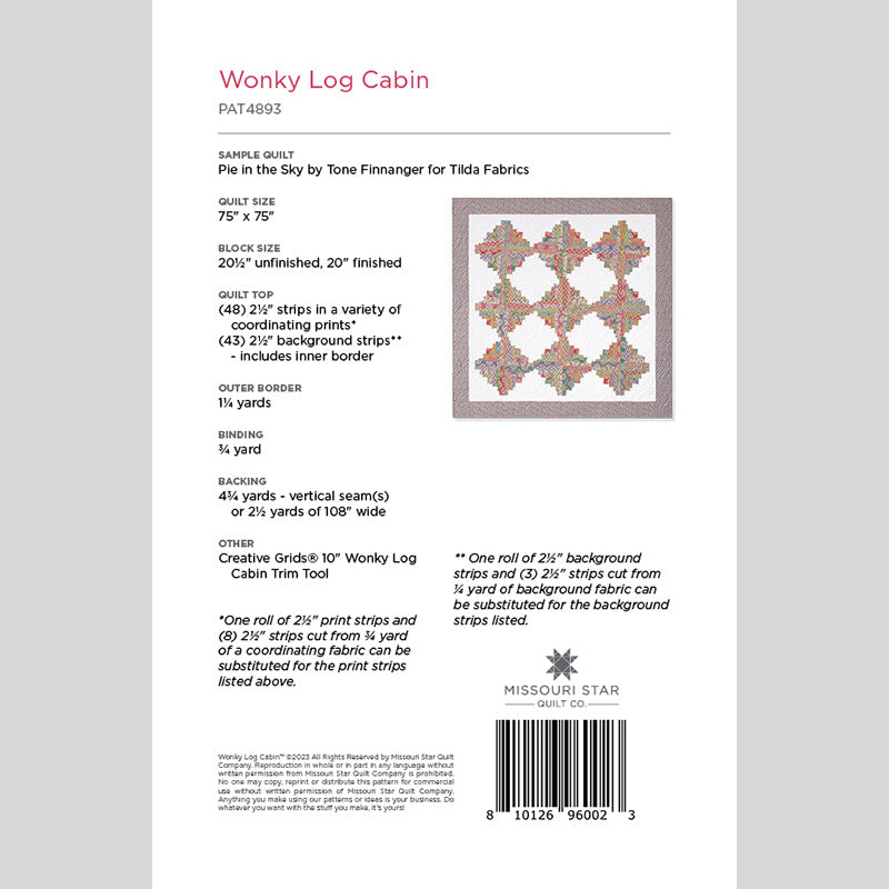 Digital Download - Wonky Log Cabin Quilt Pattern by Missouri Star Alternative View #1
