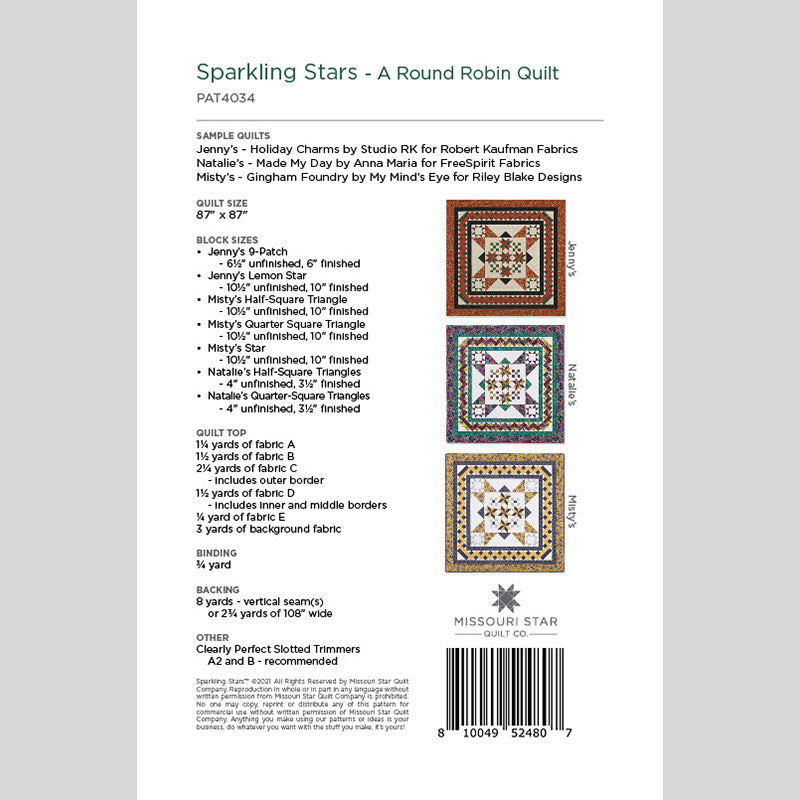 Digital Download - Sparkling Stars Quilt Pattern by Missouri Star Alternative View #1