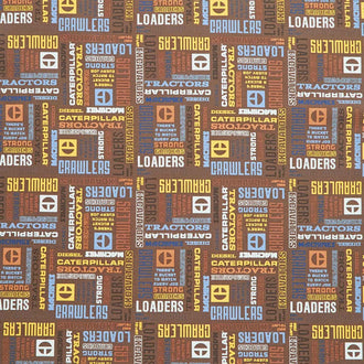 Vintage Caterpillar® - Text Brown Yardage
