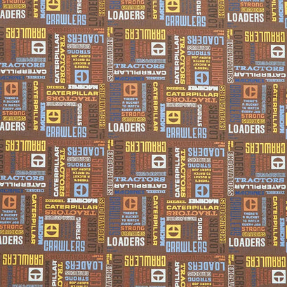 Vintage Caterpillar® - Text Brown Yardage