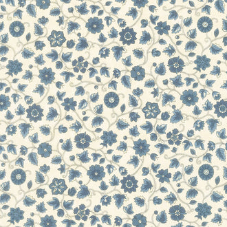 Freedom Road - Liberty Blooms Tan Blue Yardage