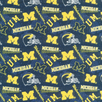 NCAA - Michigan Tone on Tone Navy Yardage Primary Image