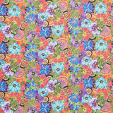 Earth Song - Packed Floral Multi Metallic Yardage Primary Image