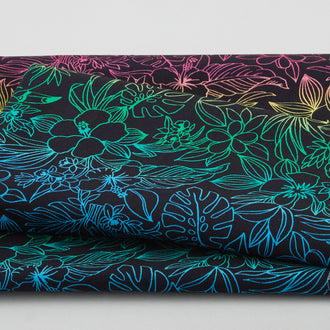 Let's Get Tropical - Rainbow Garland Black 2 Yard Cut