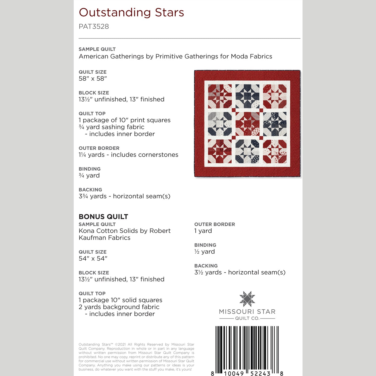 Digital Download - Outstanding Stars Quilt Pattern by Missouri Star Alternative View #1