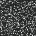 Holiday Flourish - Snow Flower - Swirls Onyx Yardage Primary Image