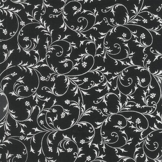 Holiday Flourish - Snow Flower Taupe Colorstory Swirls Onyx Metallic Yardage
