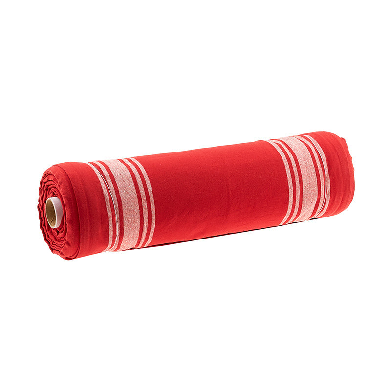 Enamoured Toweling - Running Stripe Red 18" Wide Yardage Alternative View #1
