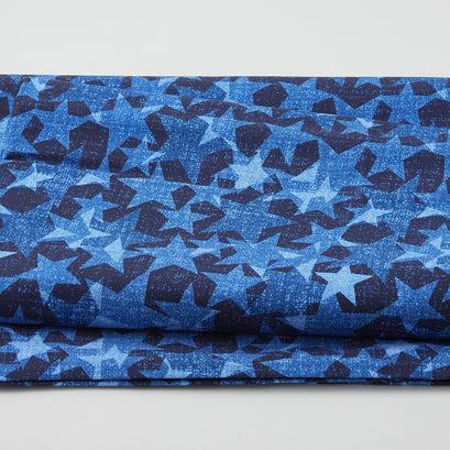 Red, White & Starry Blue Too - Blue Stars Blue 108" Wide 3 Yard Cut