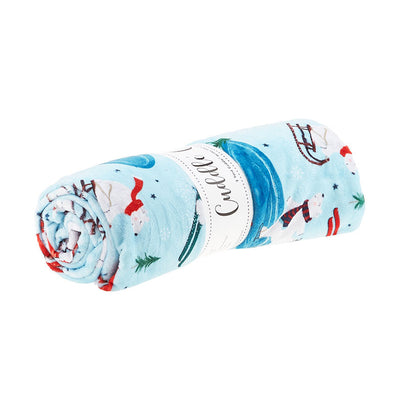 Cuddle® Digital Print - Polar Bears Aqua 2 Yard Cut
