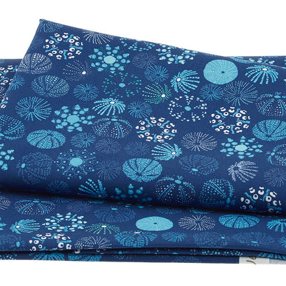 Ocean Jewels - Sea Urchins Navy 2 Yard Cut