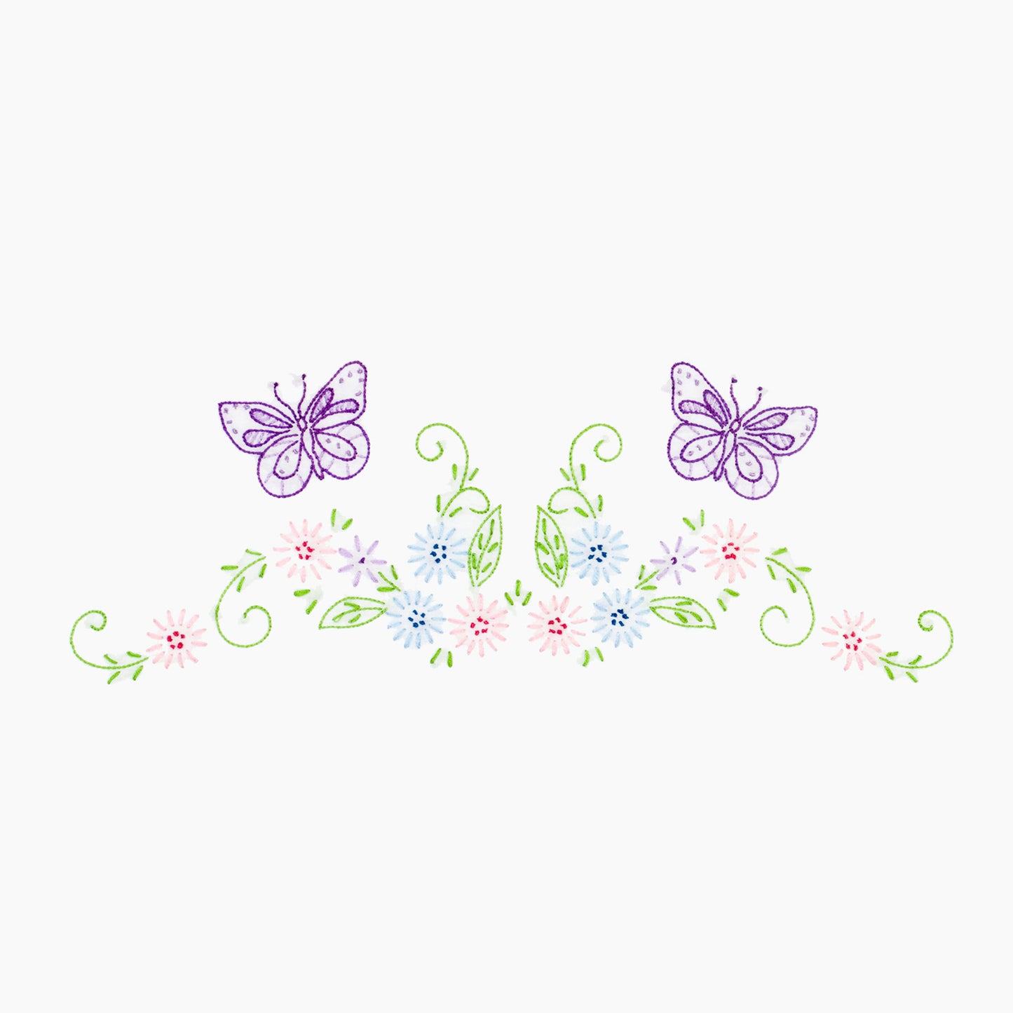 Butterflies & Flowers Embroidery Pillowcase Set Alternative View #1