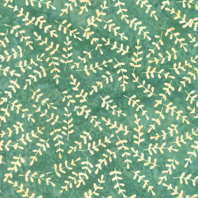 Holiday At Home Batiks - Small Leaf Green Pineneedle Yardage