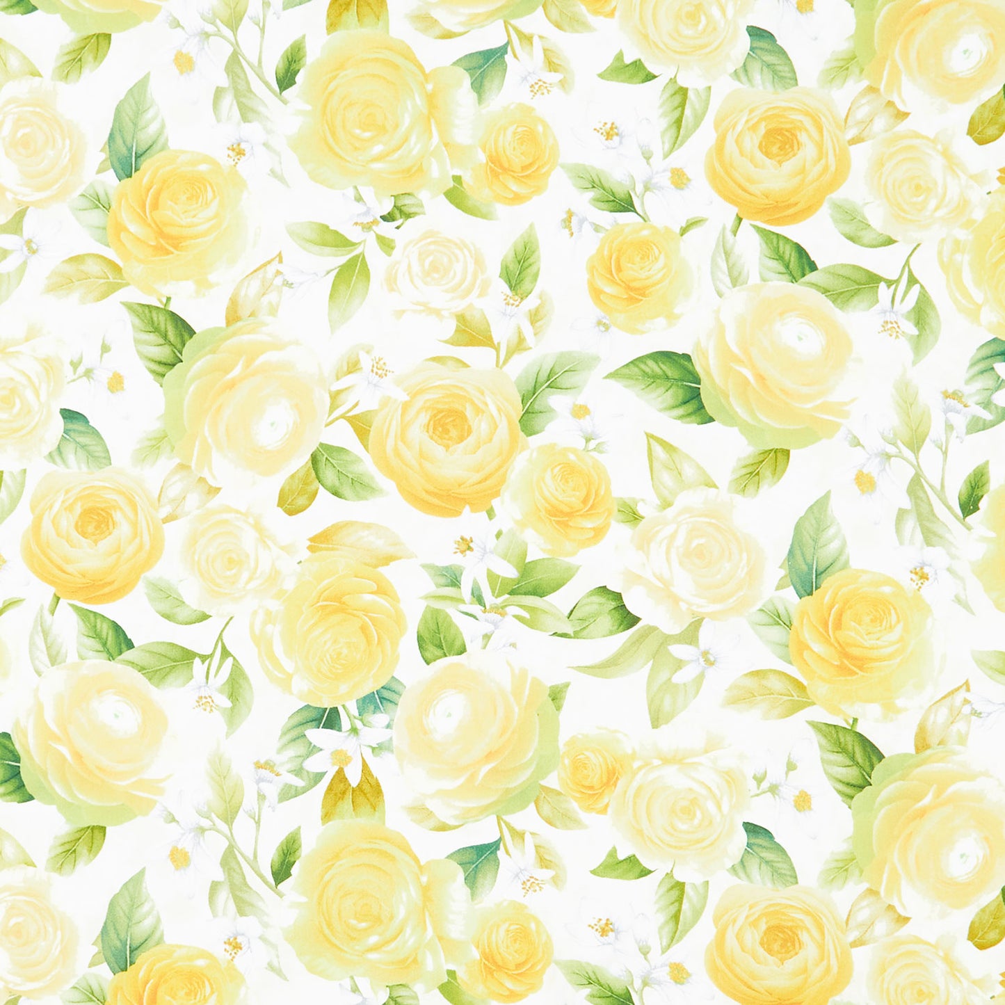 Lemon Bouquet - Floral Bouquets Beige Yardage Primary Image