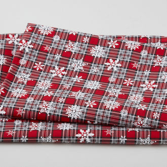 Snowflake Plaid Red - Red 2 Yard Cut