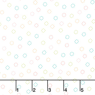 Strawberry Lemonade - Daisy Dots Cloud Yardage