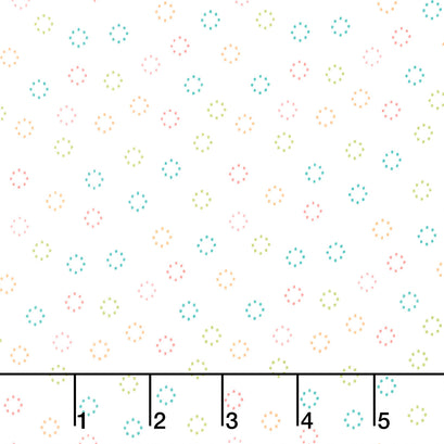 Strawberry Lemonade - Daisy Dots Cloud Yardage