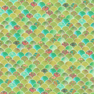 Oceanica - Scallop Olive Yardage